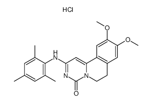 4H-Pyrimido(6,1-a)isoquinolin-4-one, 6,7-dihydro-9,10-dimethoxy-2-((2, 4,6-trimethylphenyl)amino)-, hydrochloride, hydrate (1:1:2) Structure