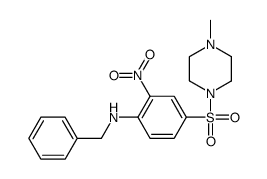 N-苄基-4-(4-甲基哌嗪-1-基磺酰基)-2-硝基苯胺结构式