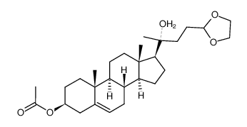 24,24-ethylenedioxy-20-hydroxy-Δ5-chola-3β-acetate结构式