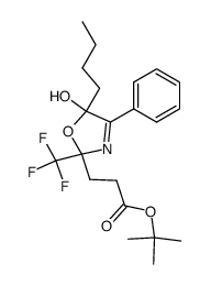tert-butyl 3-(5-butyl-5-hydroxy-4-phenyl-2-(trifluoromethyl)-2,5-dihydrooxazol-2-yl)propanoate结构式