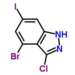 4-BROMO-6-IODO-3-CHLORO (1H)INDAZOLE Structure