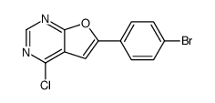 6-(4-溴-苯基)-4-氯-呋喃并[2,3-d]嘧啶结构式