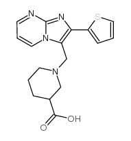 1-(2-噻吩-2-咪唑并[1,2-a]嘧啶-3-甲基)-哌啶-3-羧酸结构式