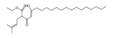 5-hydroxy-2-(3-methyl-but-2-enyl)-3-oxo-icos-4-enoic acid ethyl ester Structure