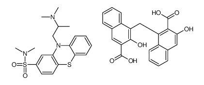4,4'-methylenebis[3-hydroxy-2-naphthoic] acid, compound with 10-[2-(dimethylamino)propyl]-N,N-dimethyl-10H-phenothiazine-2-sulphonamide (1:1) Structure