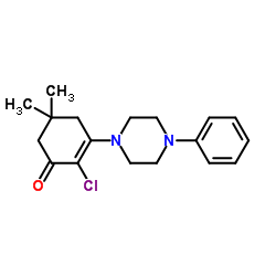2-Chloro-5,5-dimethyl-3-(4-phenyl-1-piperazinyl)-2-cyclohexen-1-one结构式