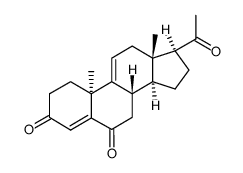 10α-Pregna-4,9(11)-dien-3,6,20-trion结构式