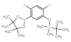 tert-Butyl(2-chloro-4-fluoro-5-(4,4,5,5-tetramethyl-1,3,2-dioxaborolan-2-yl)phenoxy)dimethylsilane structure