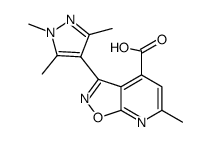 6-methyl-3-(1,3,5-trimethyl-1H-pyrazol-4-yl)isoxazolo[5,4-b]pyridine-4-carboxylic acid Structure