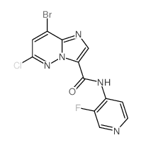 8-溴-6-氯-n-(3-氟吡啶-4-基)咪唑并[1,2-b]吡嗪-3-羧酰胺结构式