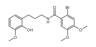 2-bromo-N-(3-(2-hydroxy-3-methoxyphenyl)propyl)-4,5-dimethoxybenzamide结构式