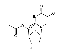 5'-O-acetyl-2',3'-dideoxy-3'-fluoro-5-chlorouridine结构式