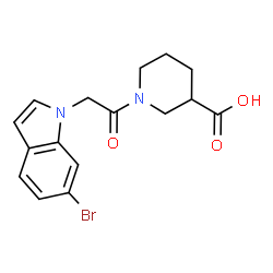 1-[(6-bromo-1H-indol-1-yl)acetyl]piperidine-3-carboxylic acid结构式