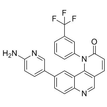 9-(6-氨基-3-吡啶基)-1-[3-(三氟甲基)苯基]苯并[H]-1,6-萘啶-2(1H)-酮图片