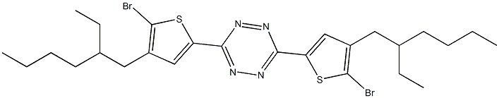 3,6-双(5-溴-4-(2-乙基己基)噻吩-2-基)-1,2,4,5-四嗪结构式