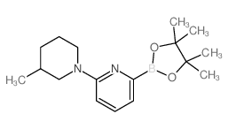 2-(3-甲基-1-哌啶基)-6-(4,4,5,5-四甲基-1,3,2-二噁硼烷-2-基)吡啶结构式
