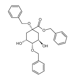 (1S,3R,4S,5R)-benzyl 1,4-bis(benzyloxy)-3,5-dihydroxycyclohexanecarboxylate Structure