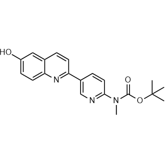 6-羟基-2-[6-[N-(叔丁氧基羰基)-N-甲基氨基]吡啶-3-基]喹啉结构式