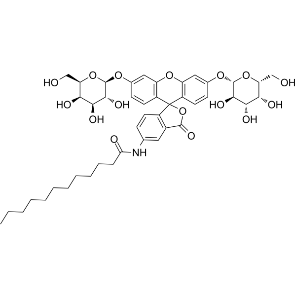 5-十二酰氨基荧光素-二-β-D-吡喃半乳糖苷结构式