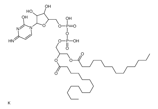 1,2-二肉豆蔻酰基-sn-甘油-3-(5'-二磷酸胞苷)钾盐结构式
