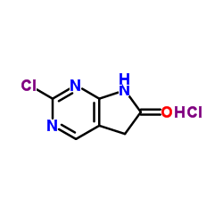 2-氯-5H,6H,7H-吡咯并[2,3-d]嘧啶-6-盐酸盐结构式