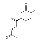 (R)-(-)-Essigsaeure-<2-(4-methyl-5-oxo-cyclohex-3-enyl)allyl>ester结构式