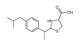 2-[1-[4-(2-methylpropyl)phenyl]ethyl]-1,3-thiazolidine-4-carboxylic acid Structure