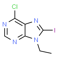 6-氯-9-乙基-8-碘-9H-嘌呤结构式