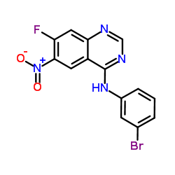 N-(3-bromophenyl)-7-fluoro-6-nitroquinazolin-4-amine Structure