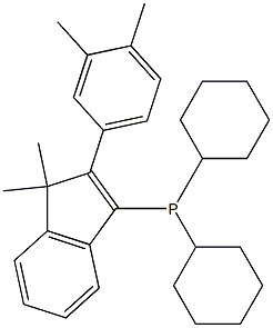 dicyclohexyl[2-(3,4-dimethylphenyl)-1,1-dimethyl-1H-inden-3-yl]Phosphine Structure