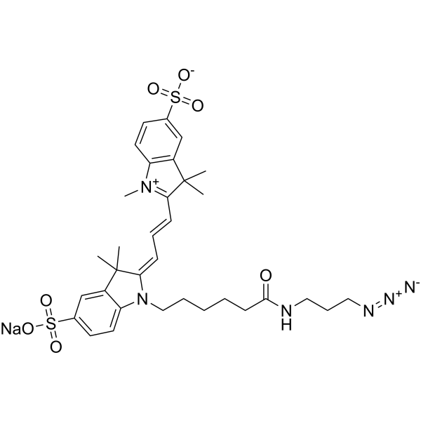 Sulfo-cyanine3 azide sodium结构式