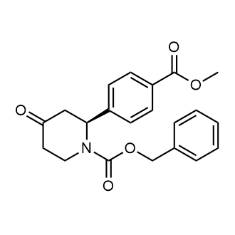 Benzyl(2s)-2-(4-methoxycarbonylphenyl)-4-oxo-piperidine-1-carboxylate Structure
