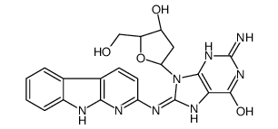 2-amino-9-[(2R,4S,5R)-4-hydroxy-5-(hydroxymethyl)oxolan-2-yl]-8-(9H-pyrido[2,3-b]indol-2-ylamino)-3H-purin-6-one Structure
