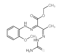 Butanoic acid,3-[2-(aminothioxomethyl)hydrazinylidene]-2-[2-(2-methoxyphenyl)hydrazinylidene]-,ethyl ester结构式