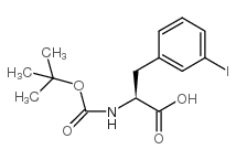 (S)-2-((叔丁氧羰基)氨基)-3-(3-碘苯基)丙酸结构式