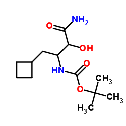 (4-氨基-1-环丁基-3-羟基-4-氧代-2-丁基)氨基甲酸叔丁酯结构式