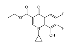 1-cyclopropyl-6,7-difluoro-1,4-dihydro-8-hydroxy-4-oxo-3-quinolinecarboxylic acid ethyl ester structure