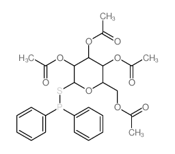b-D-Glucopyranose, 1-thio-,2,3,4,6-tetraacetate 1-(diphenylphosphinite) (9CI)结构式