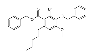 3-Benzyloxy-2-bromo-4-methoxy-6-pentyl-benzoic acid benzyl ester结构式