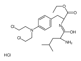 ethyl (2S)-2-[[(2S)-2-amino-4-methylpentanoyl]amino]-3-[4-[bis(2-chloroethyl)amino]phenyl]propanoate,hydrochloride Structure