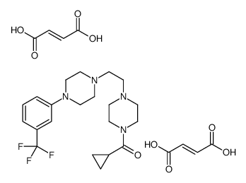 (E)-but-2-enedioic acid,cyclopropyl-[4-[2-[4-[3-(trifluoromethyl)phenyl]piperazin-1-yl]ethyl]piperazin-1-yl]methanone Structure