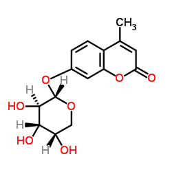 4-甲基伞形酮基α-L-吡喃阿拉伯糖苷结构式