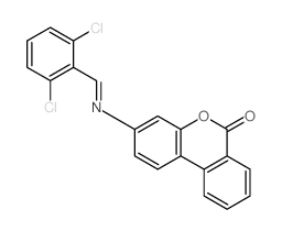 3-[(2,6-dichlorophenyl)methylideneamino]benzo[c]chromen-6-one结构式