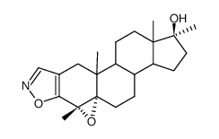 (4α,5α,17β)-4,5-epoxy-4,17-dimethylandrost-2-eno[2,3-d]isoxazol-17-ol结构式