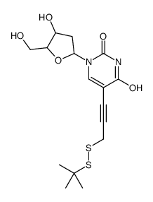 5-[3-(tert-butyldisulfanyl)prop-1-ynyl]-1-[(2R,4S,5R)-4-hydroxy-5-(hydroxymethyl)oxolan-2-yl]pyrimidine-2,4-dione结构式