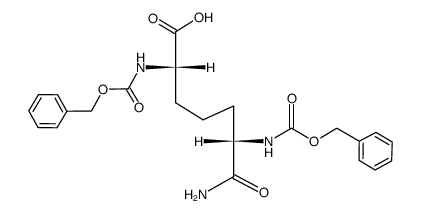 (2S,6S)-7-amino-2,6-bis(((benzyloxy)carbonyl)amino)-7-oxoheptanoic acid Structure