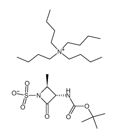 (3S)-trans-3-[(tert-butoxycarbonyl)amino]-4-methyl-2-oxoazetidine-1-sulfonic acid tetra-n-butylammonium salt结构式
