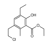 ethyl 5-(2-chloroethyl)-3-ethyl-2-hydroxy-6-methylbenzoate Structure