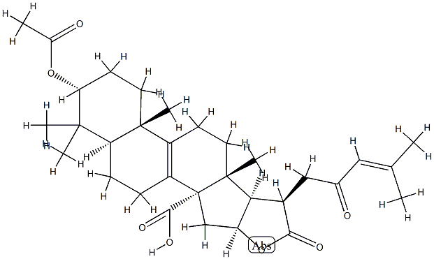 3α-(Acetyloxy)-16β-hydroxy-23-oxo-5α-lanosta-8,24-diene-21,30-dioic acid 21,16-lactone Structure
