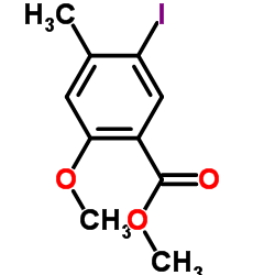 5-碘-4-甲基-2甲氧基苯甲酸甲酯结构式